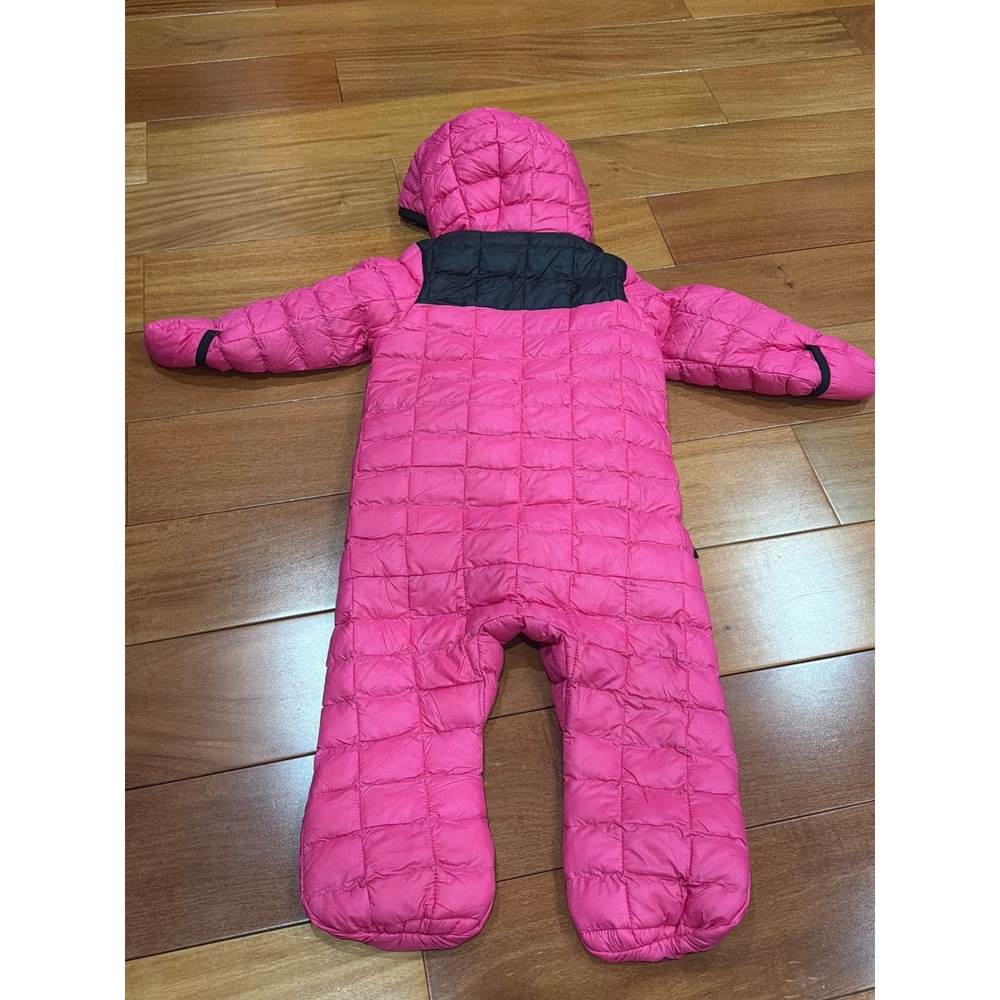 The North Face‎ Infant Fleece Lined Puffer Bunting Snowsuit Pink 12-18M - Picture 3 of 11